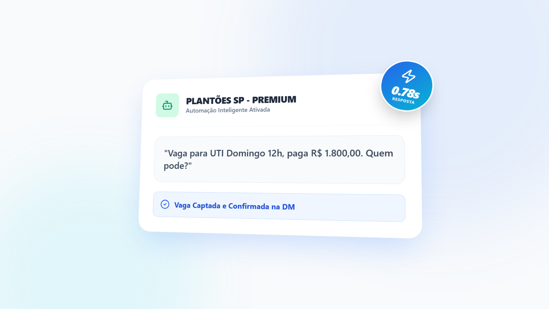 Bot captando plantão médico no WhatsApp - Planttao